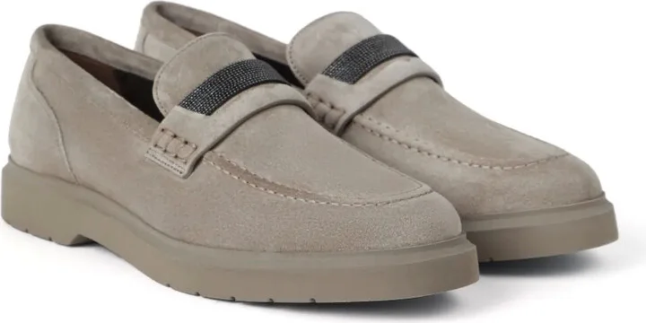 Crystal-Embellished Suede Loafers - Image 2