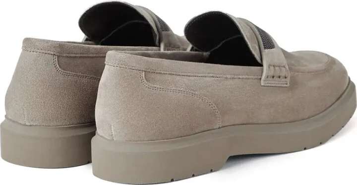 Crystal-Embellished Suede Loafers - Image 3