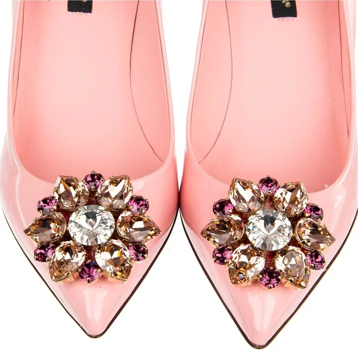 Crystal Embellished Suede Pumps - Image 3