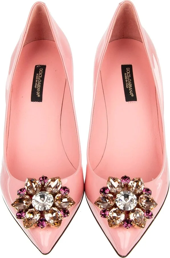 Crystal Embellished Suede Pumps - Image 4