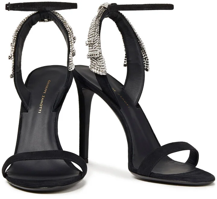 Crystal-embellished suede sandals - Image 2