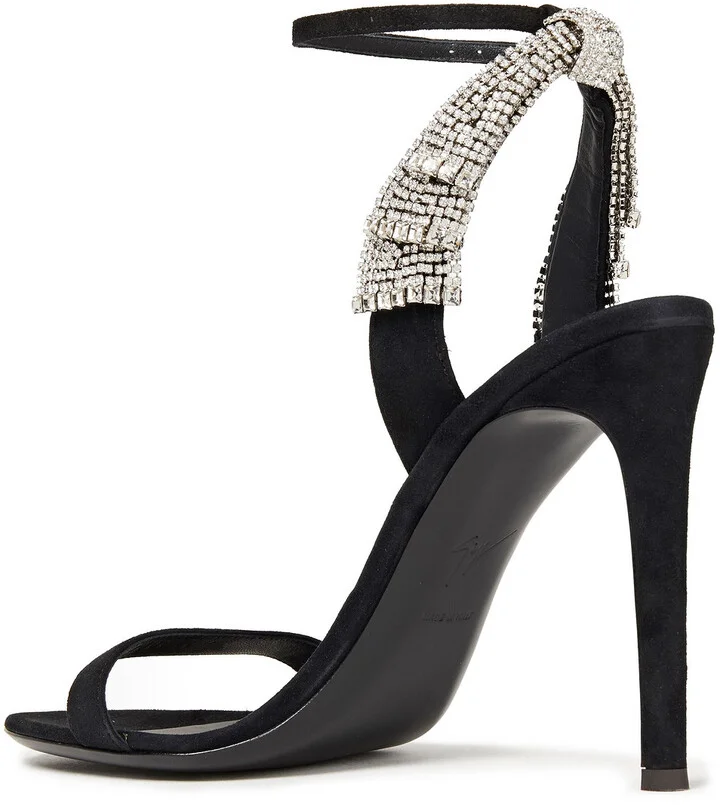 Crystal-embellished suede sandals - Image 3