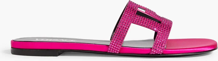 Crystal-embellished suede sandals