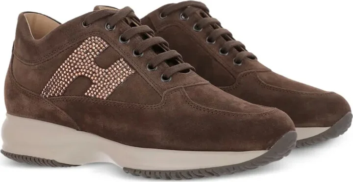 Crystal-Embellished Suede Sneakers - Image 2