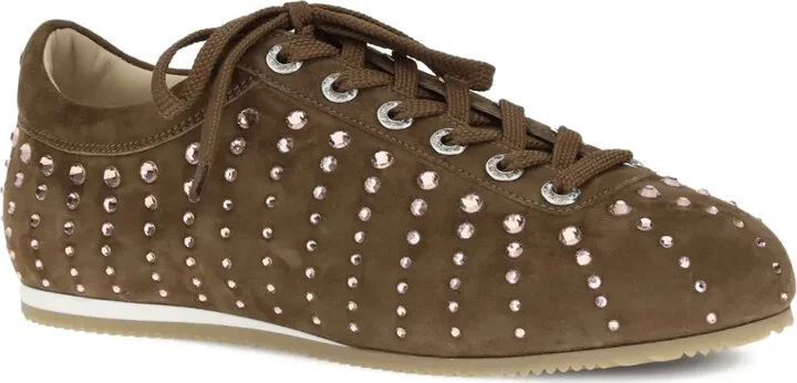 Crystal-Embellished Suede Sneakers - Image 2