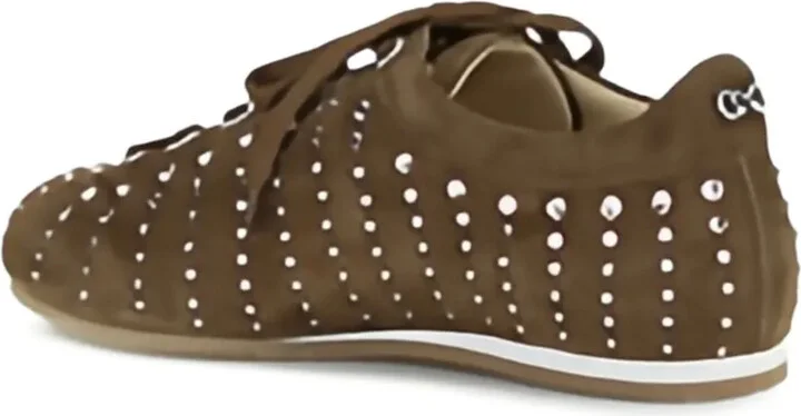 Crystal-Embellished Suede Sneakers - Image 4