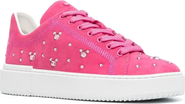 Crystal-Embellished Suede Sneakers - Image 2