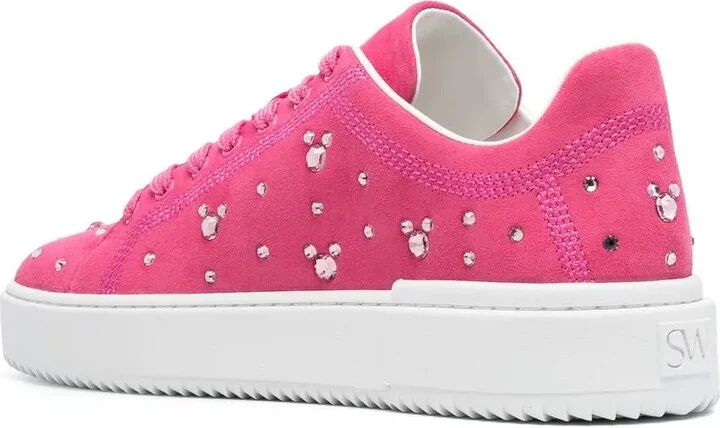 Crystal-Embellished Suede Sneakers - Image 3