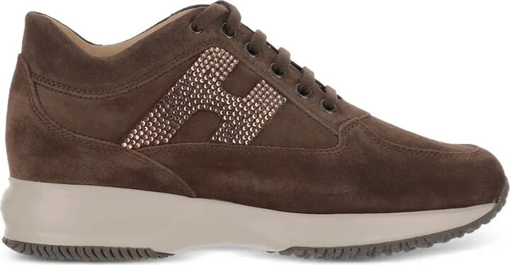 Crystal-Embellished Suede Sneakers