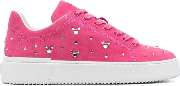 Crystal-Embellished Suede Sneakers