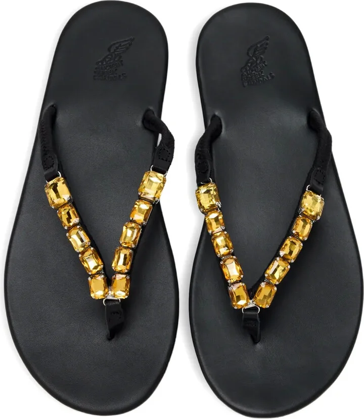 crystal-embellished T-strap flip-flops - Image 2