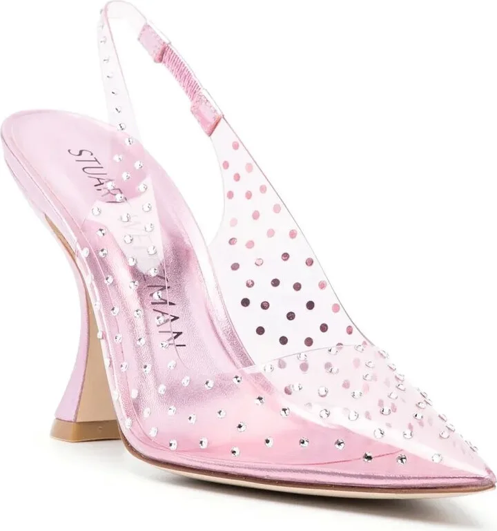 Crystal-Embellished Transparent Pumps - Image 2