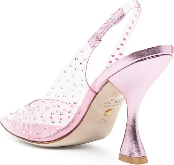 Crystal-Embellished Transparent Pumps - Image 3