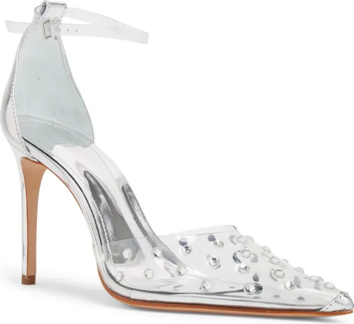 Crystal-Embellished Transparent Pumps - Image 2