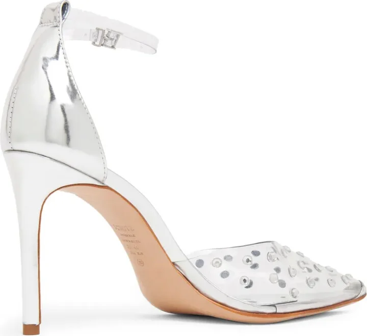 Crystal-Embellished Transparent Pumps - Image 3