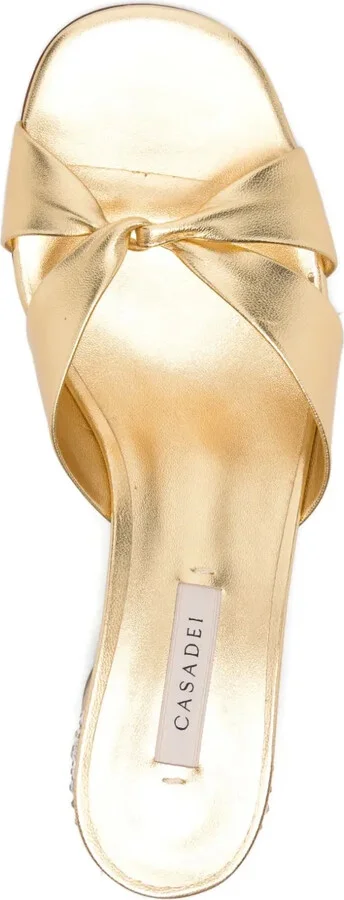 Crystal-Embellished Twist-Strap Heeled Sandals - Image 4