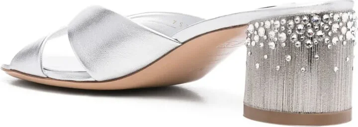 Crystal-Embellished Twist-Strap Heeled Sandals - Image 3