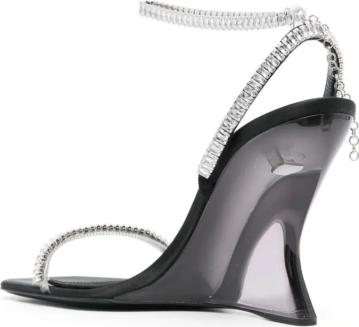 Crystal-Embellished Wedge Sandals - Image 3