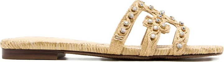 Crystal-Embellished Woven Sandals - Image 2