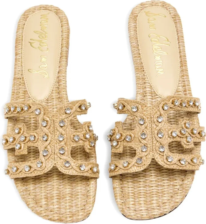 Crystal-Embellished Woven Sandals - Image 3