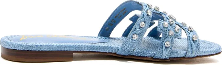 Crystal-Embellished Woven Sandals - Image 2