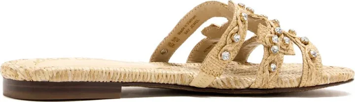 Crystal-Embellished Woven Sandals