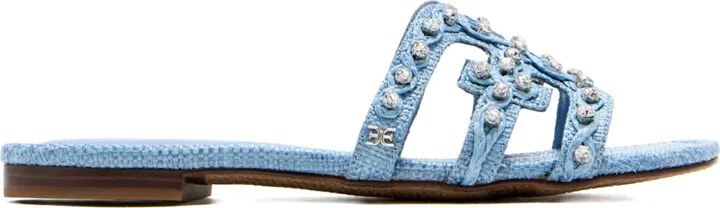 Crystal-Embellished Woven Sandals