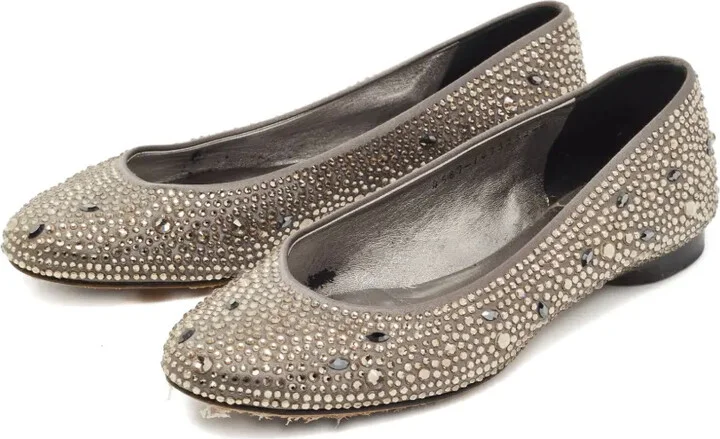 Crystal-Embellishment Ballet Flats - Image 2
