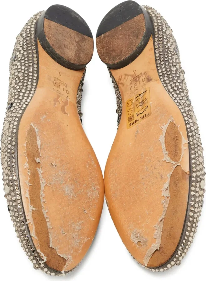 Crystal-Embellishment Ballet Flats - Image 4