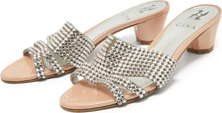 Crystal-Embellishment Leather Sandals - Image 2