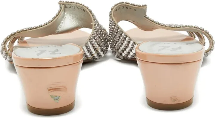 Crystal-Embellishment Leather Sandals - Image 3
