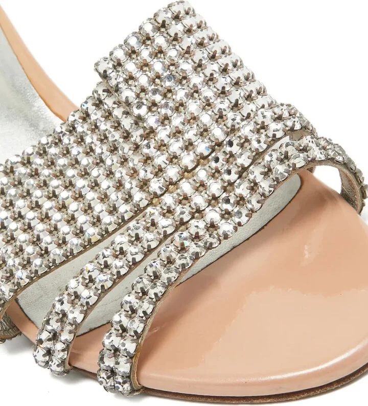Crystal-Embellishment Leather Sandals - Image 5