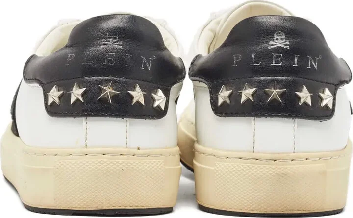 Crystal-Embellishment Leather Sneakers - Image 3