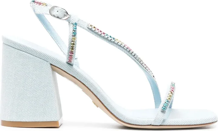 Crystal-Embellishment Open-Toe Sandals