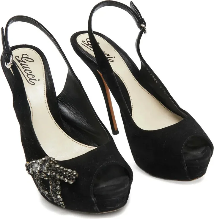 Crystal-Embellishment Slingback Pumps - Image 3