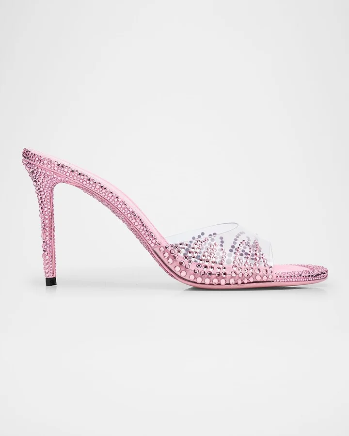 Crystal Flame Mule Heels