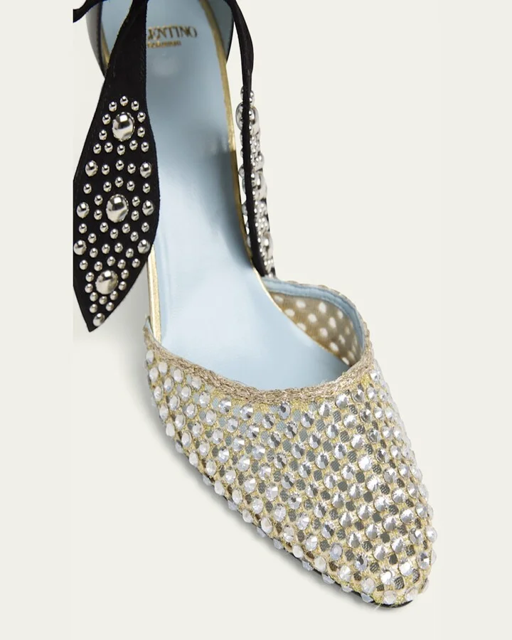 Crystal Foliage Mesh Pumps - Image 4