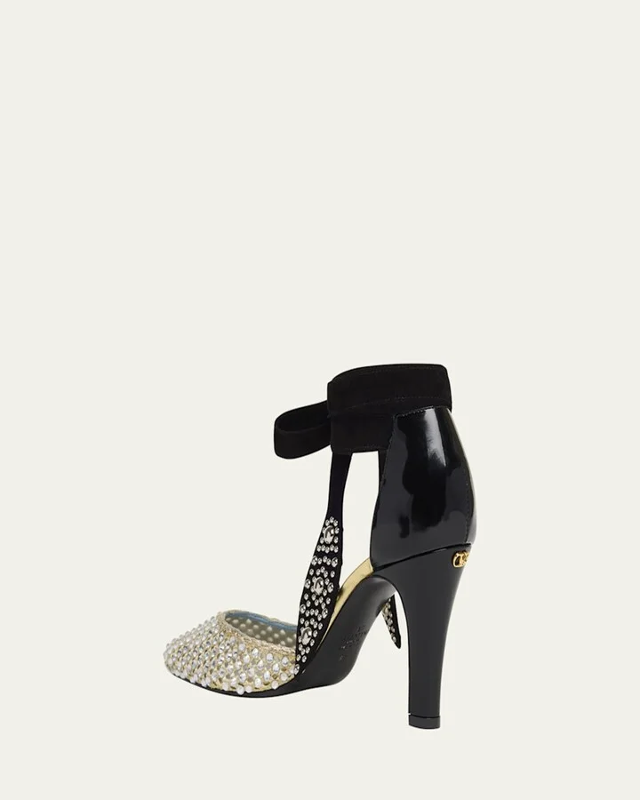 Crystal Foliage Mesh Pumps - Image 8