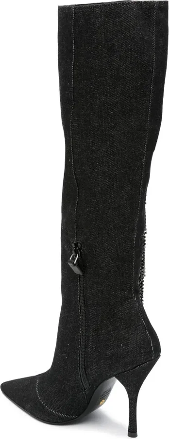 Crystal Fringe 100mm knee-high boots - Image 3