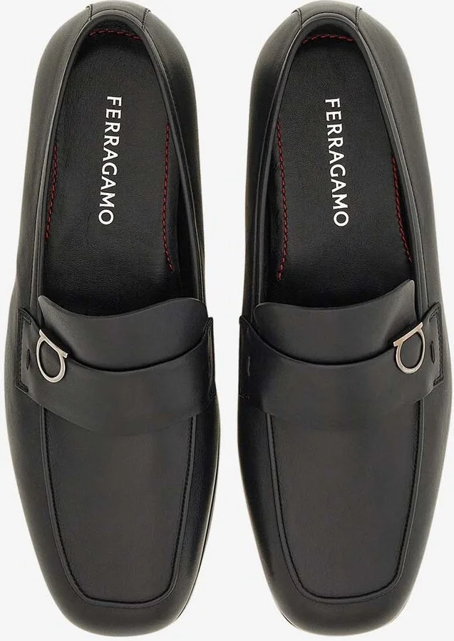 Crystal Gancini Leather Loafers - Image 2