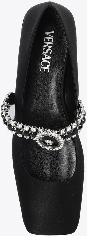 Crystal Gianni Ribbon Satin Ballet Flats - Image 3