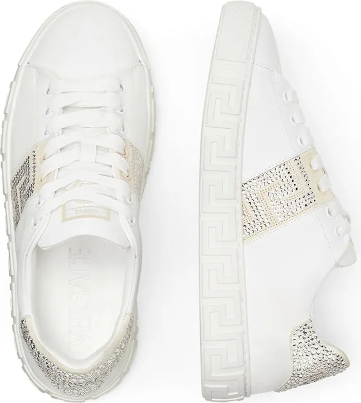 Crystal Greca leather sneakers - Image 3