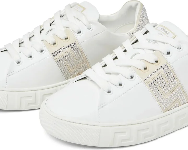 Crystal Greca leather sneakers - Image 4