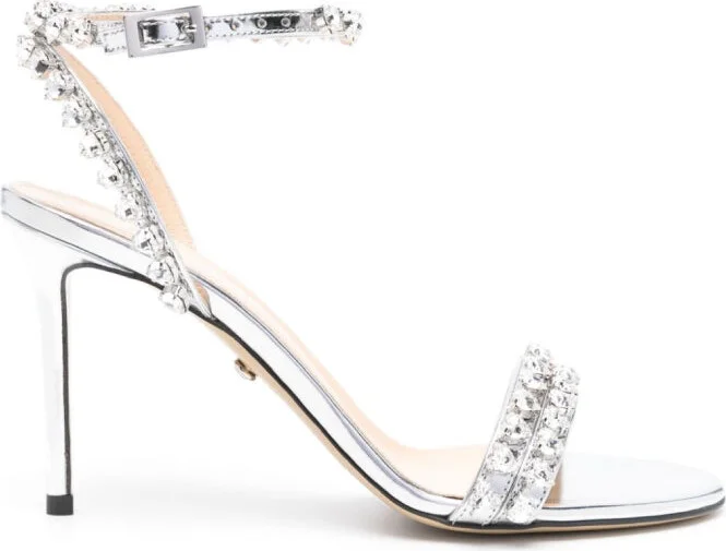Crystal Heart Embellished 95Mm Heel Sandal
