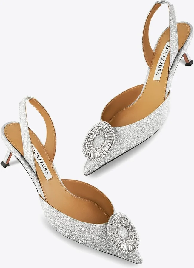 Crystal Hoop 50 Slingback Pumps - Image 3