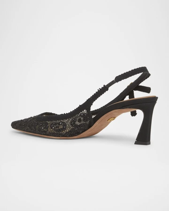 Crystal Lace Slingback Pumps - Image 5