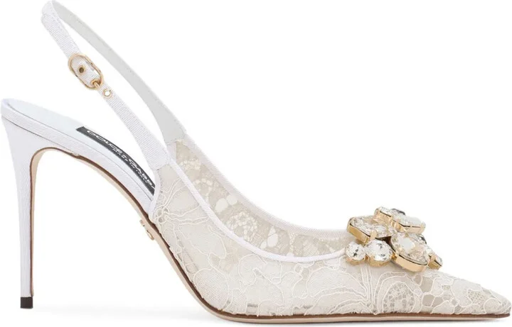 Crystal Lace Slingback Pumps