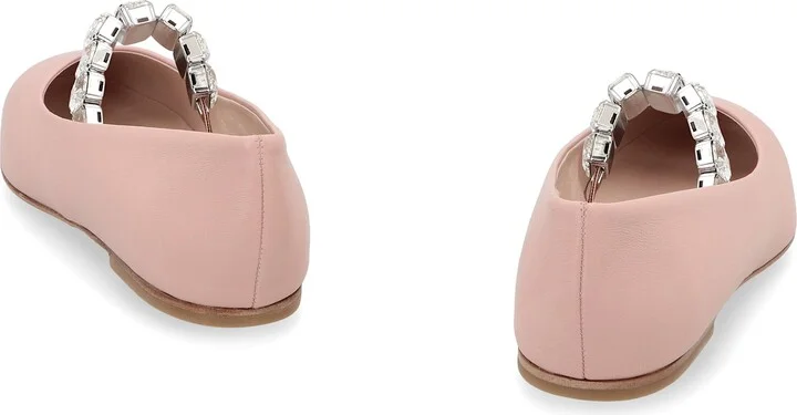 Crystal Leather Ballet Flats - Image 4