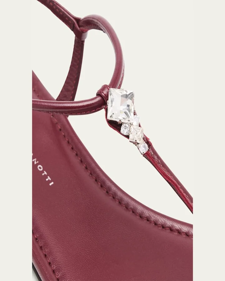 Crystal Leather Thong Sandals - Image 3