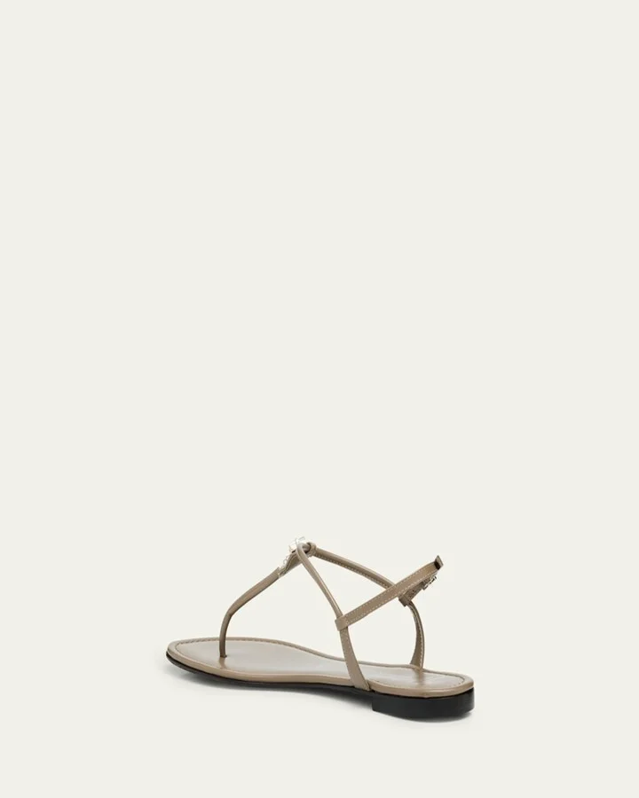 Crystal Leather Thong Sandals - Image 5